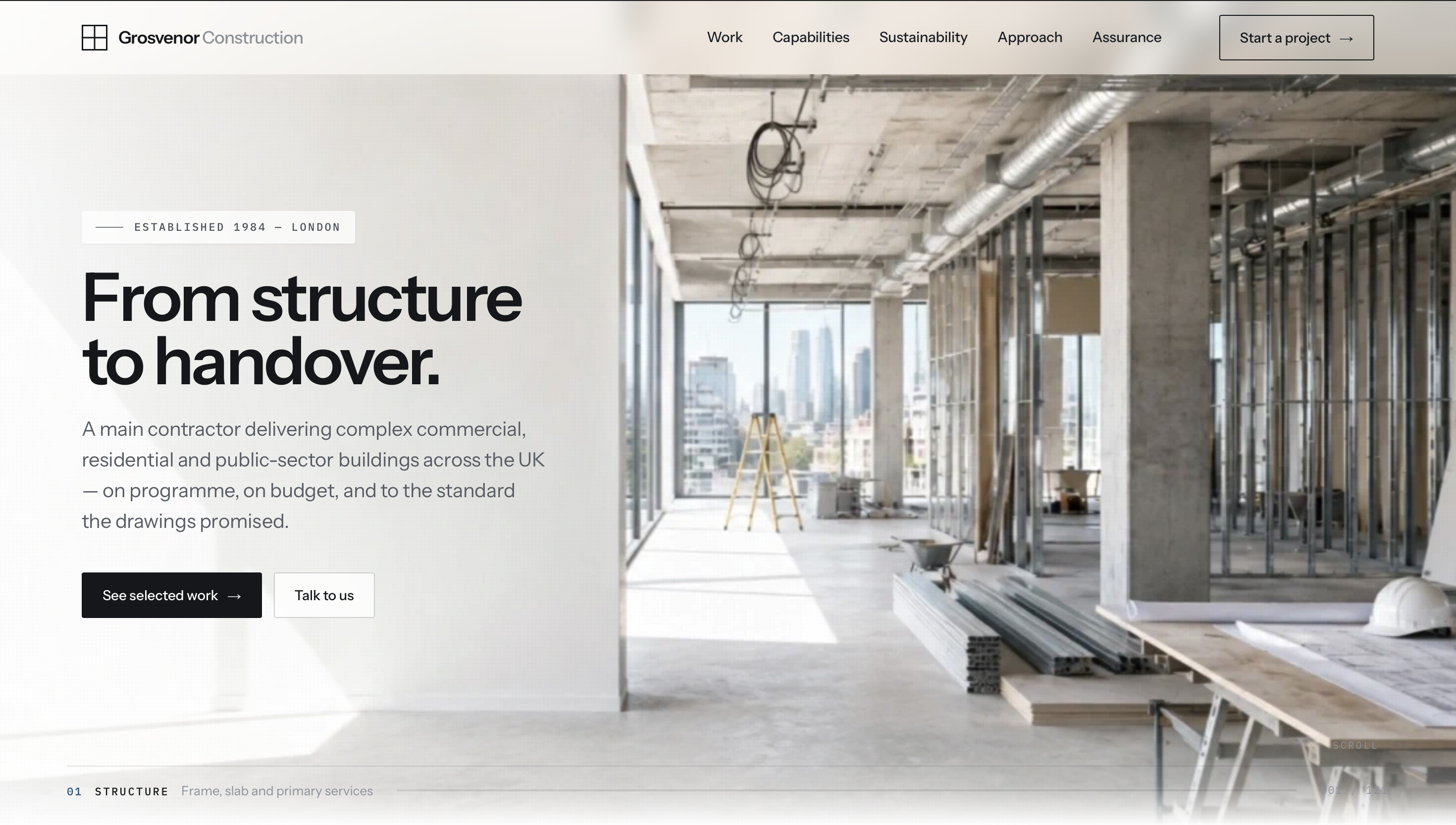 Grosvenor Construction website