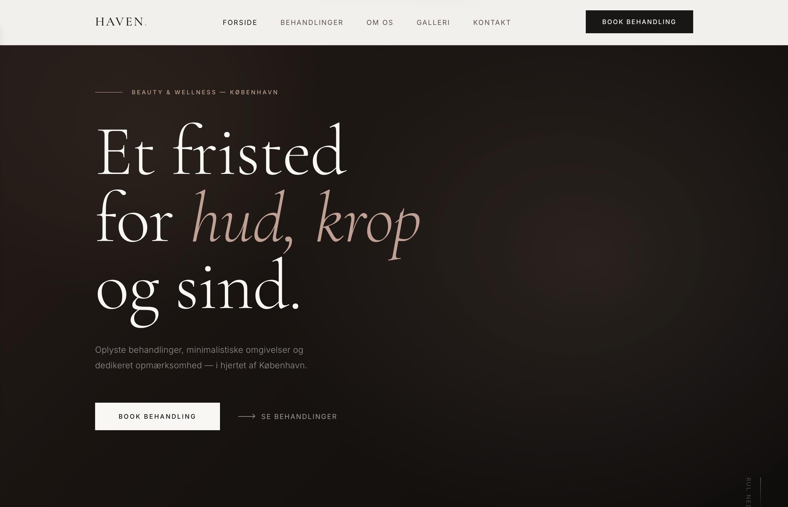 Haven Beauty website screenshot